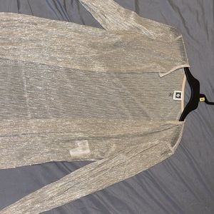 Anne klein sheer gold long cardigan small
